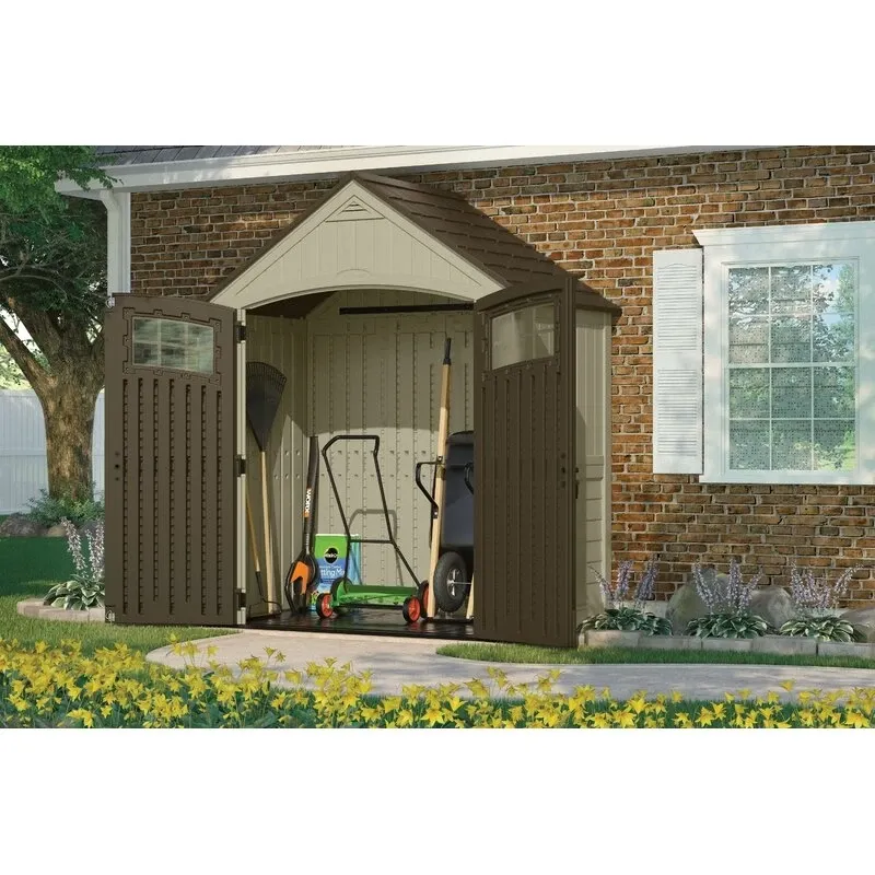 Sutton Outdoor 7 ft. 5 in. W x 4 ft. D Plastic Storage Shed - Online Shop
