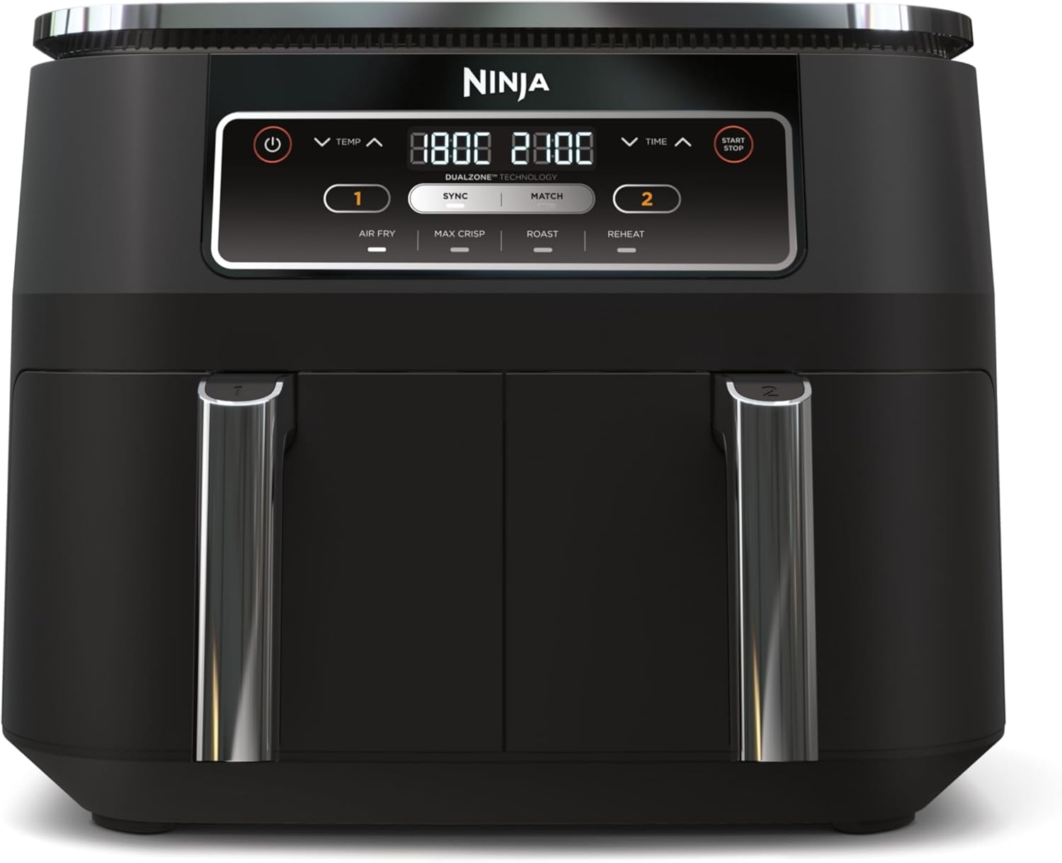 Ninja [AF300EU] 2 Large Frying Compartments, 6 Functions, 2470 W, 2 Independent Garzones, 7.6 Litres, 65% Save Energy Costs - Online Shop