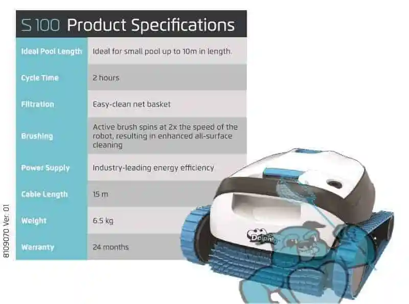 Dolphin S100 Automatic Pool Robot Cleaner (For Residential Pools) - Online Shop