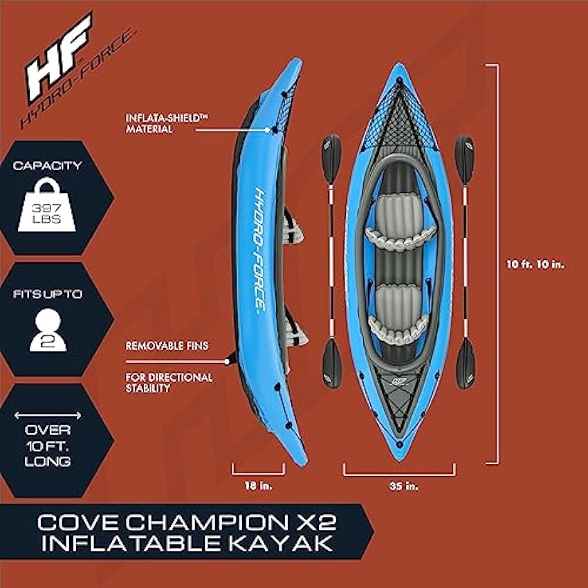 Bestway Hydro Force Inflatable Kayak Set | Includes Seat, Paddle, Hand Pump, Storage Carry Bag | Great for Adults, Kids and Families - Online Shop