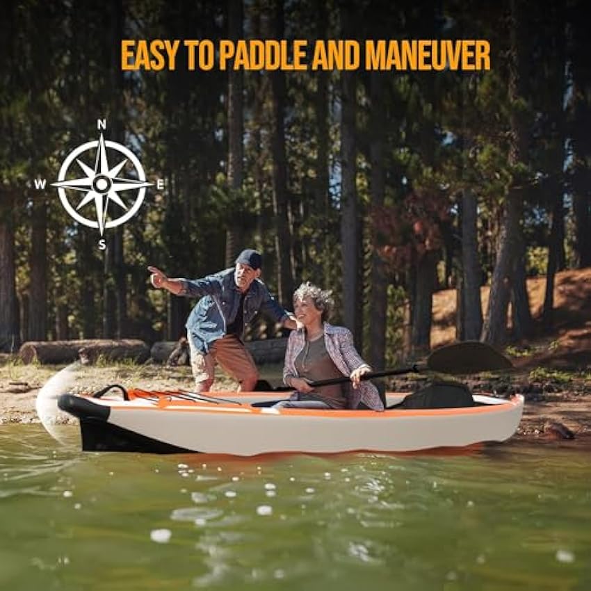 Bonnlo Inflatable Kayak Foldable Kayak for Adults Blow Up Kayaks with Seats, Foot Pedal, 7.6ft Aluminum Oars, Output - Input Air Pump for 1 Person, 2 Person, 2 Plus 1 Child, Easily Track, Dropstitch - Online Shop