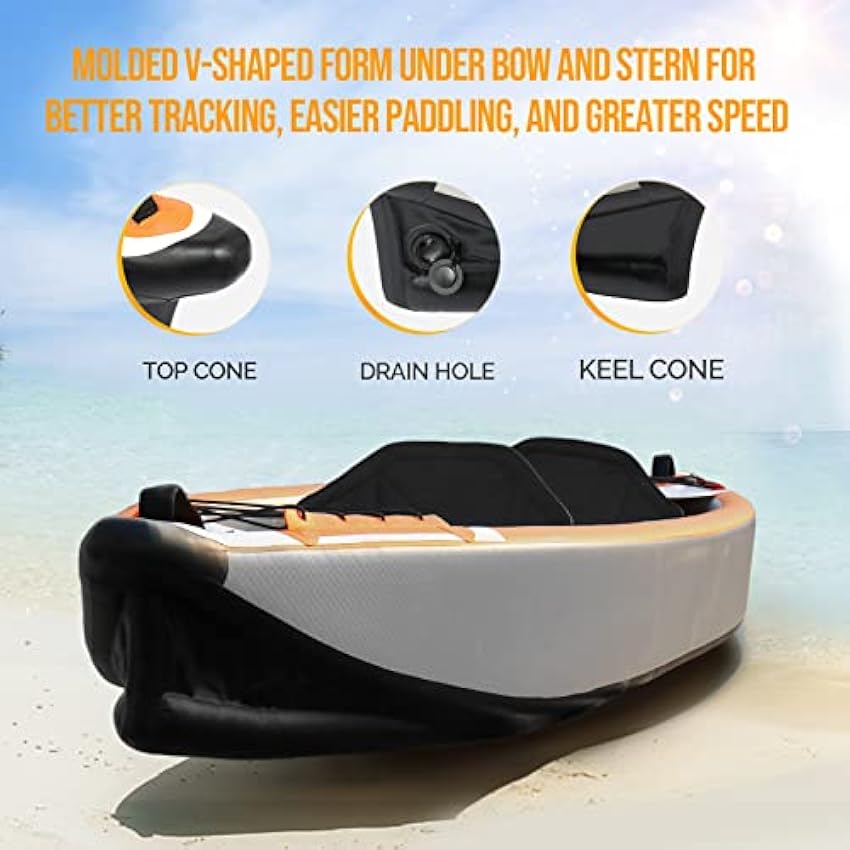 Bonnlo Inflatable Kayak Foldable Kayak for Adults Blow Up Kayaks with Seats, Foot Pedal, 7.6ft Aluminum Oars, Output - Input Air Pump for 1 Person, 2 Person, 2 Plus 1 Child, Easily Track, Dropstitch - Online Shop