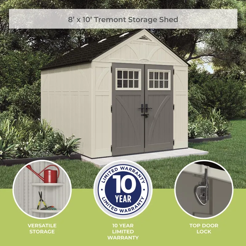 Suncast Outdoor Vanilla Resin Storage Shed - Online Shop
