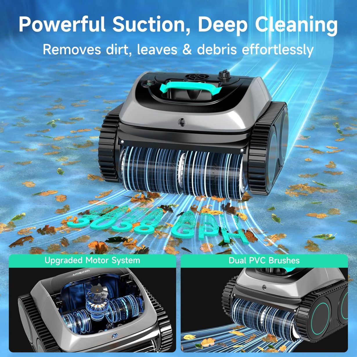 (2025 Upgrade) WYBOT C1 Pool Robot Vacuum for Inground Pools, 4-in-1 Cordless Robotic Pool Cleaner Lasts 150min, Triple-Motor up to 1,614 Sq.ft, Smart APP Support, Auto Wall & Waterline Cleaning - Online Shop