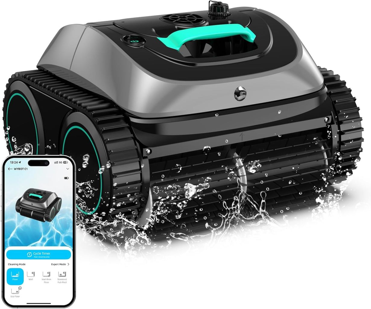 (2025 Upgrade) WYBOT C1 Pool Robot Vacuum for Inground Pools, 4-in-1 Cordless Robotic Pool Cleaner Lasts 150min, Triple-Motor up to 1,614 Sq.ft, Smart APP Support, Auto Wall & Waterline Cleaning - Online Shop
