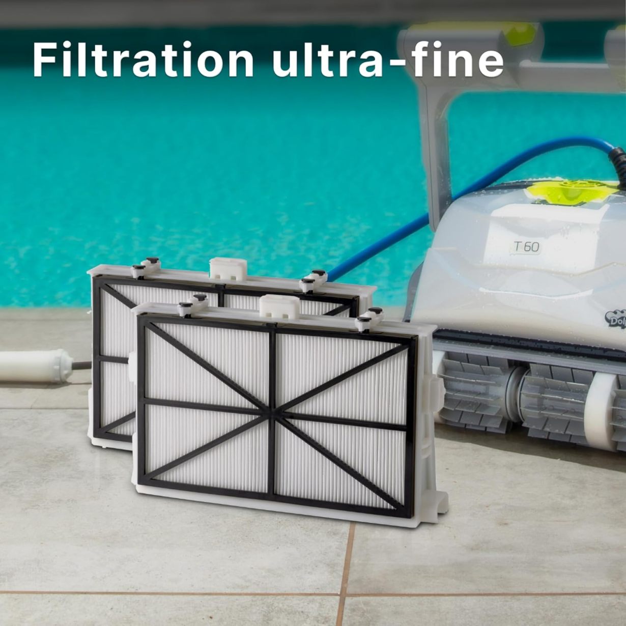 DOLPHIN T60 Electric Pool Cleaner Robot - Wall Cleaning, In-Ground Pool Up to 15 m - Online Shop