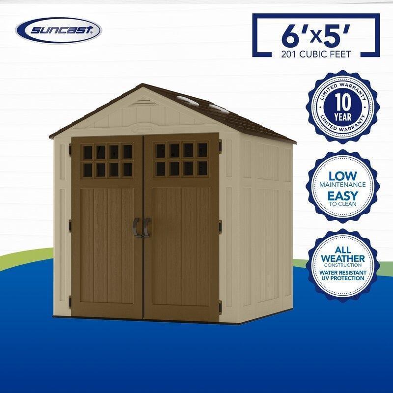 6 ft. 3 in. W x 5 ft. 6 in. D Resin Storage Shed - Online Shop