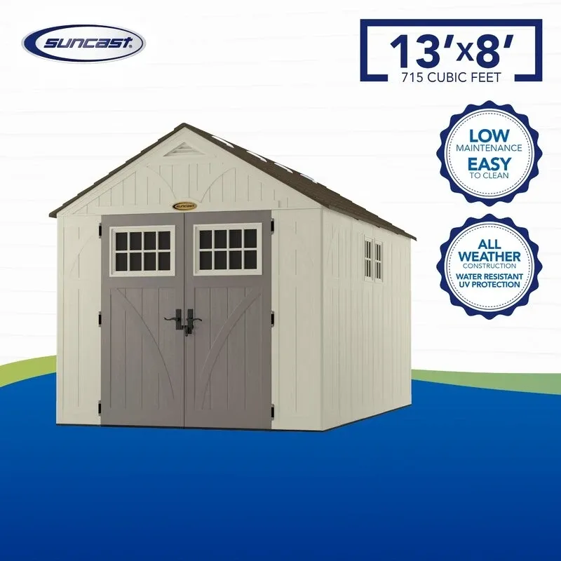 Tremont 8 ft. W x 13 ft. D Plastic Storage Shed - Online Shop