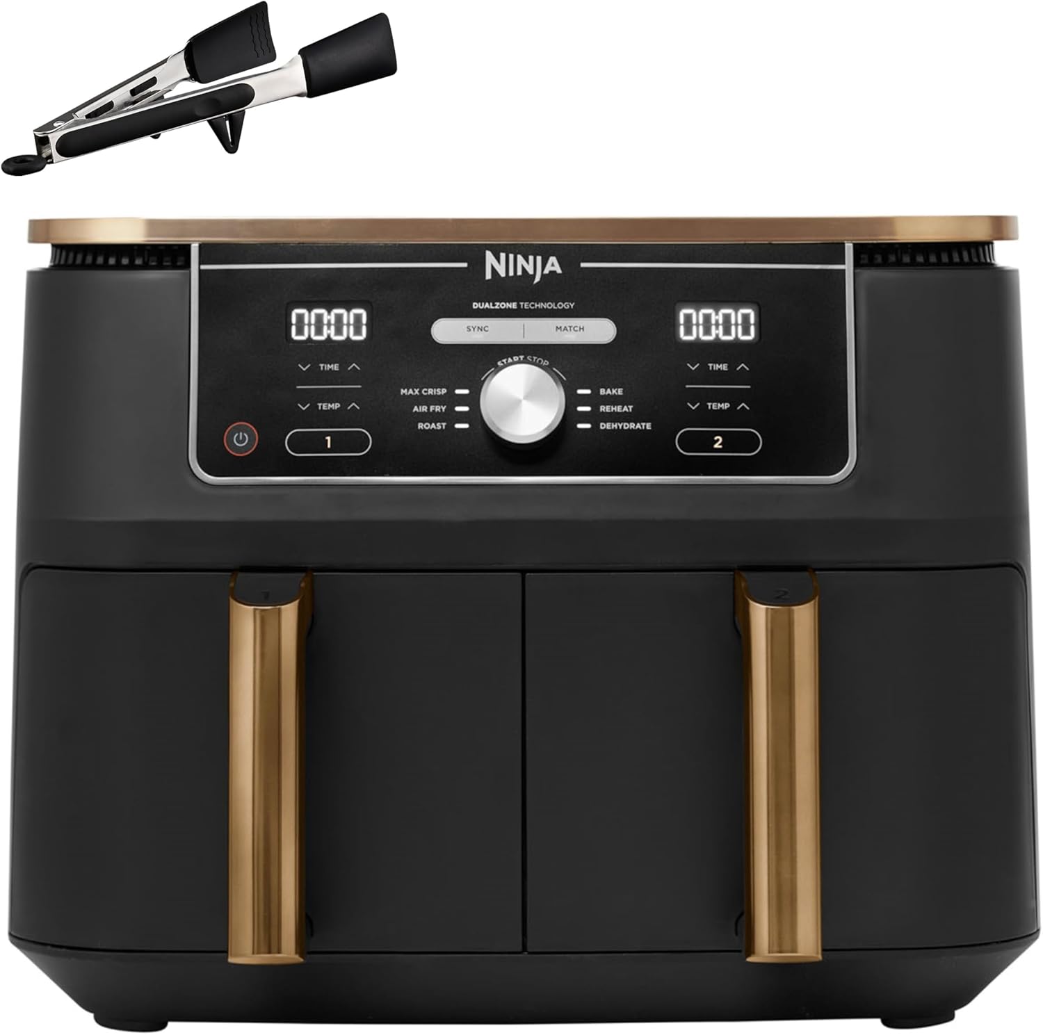 Ninja [AF300EU] 2 Large Frying Compartments, 6 Functions, 2470 W, 2 Independent Garzones, 7.6 Litres, 65% Save Energy Costs - Online Shop