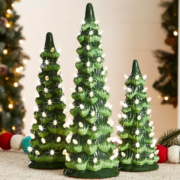 🎁🎄Retro Hand-Painted Tabletop Christmas Trees with Timer (⏰Limited Quantities Available) - Online Shop