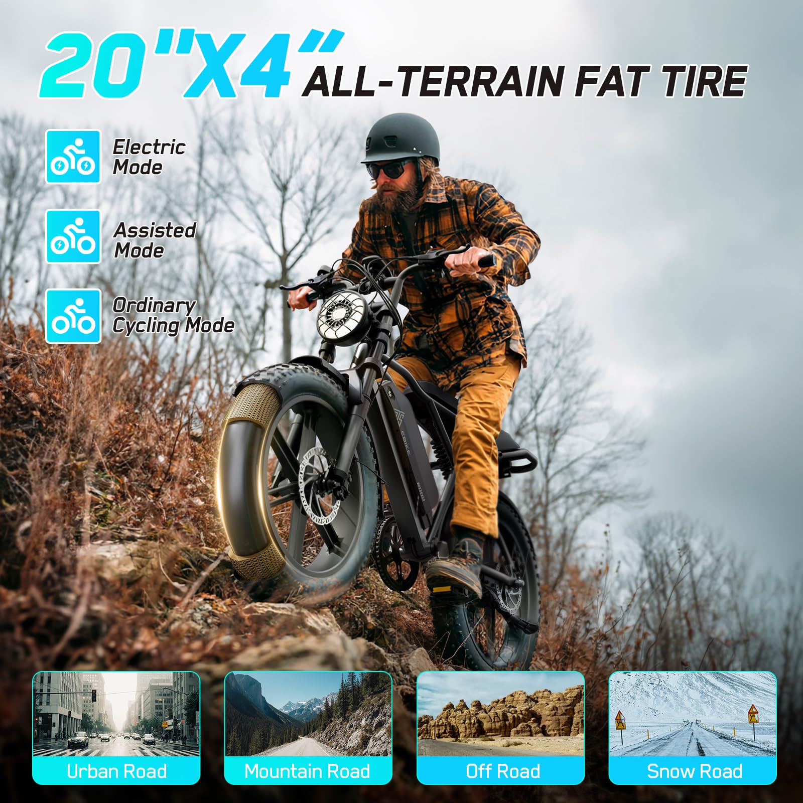 TST Electric Bike for Adults, 1500W Peak Brushless Motor 28 MPH 60 Miles/110 Miles Fat Tire E Bike with 48V 15Ah/ 25Ah Removable Battery 20 Electric Dirt Bike Hydraulic Suspension and 7-Speed - Online Shop