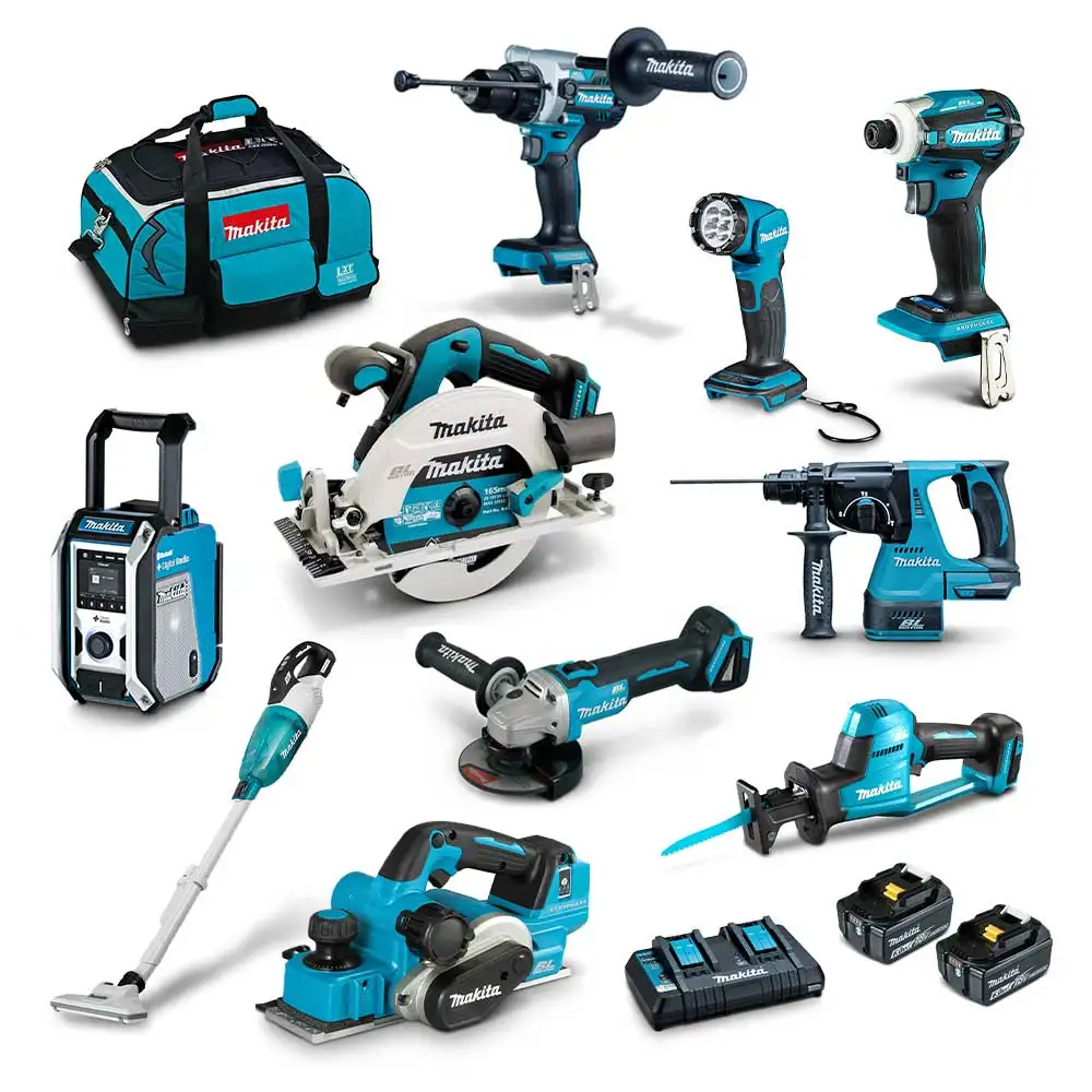 Makita 18V Brushless Cordless Power Tool Combo Kit – Professional 10-12 Piece Set with High-Capacity Li-ion Batteries (DLX1054GX1 / DLX1202TX1) - Online Shop