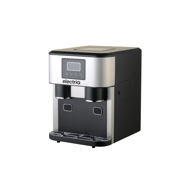 electriQ Countertop Ice Maker with Ice Crusher and Water Dispenser, Stainless Steel/Black - Online Shop