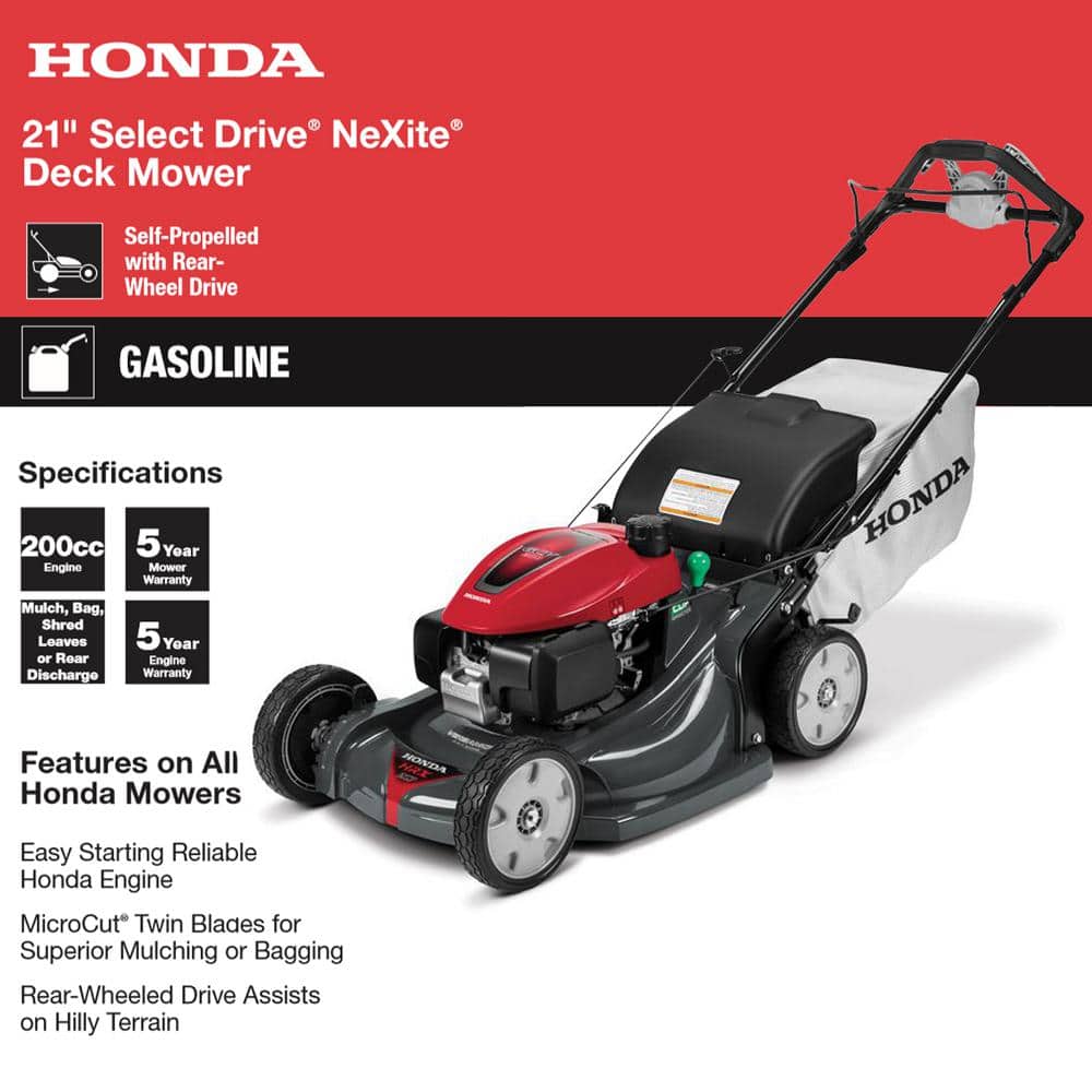 Honda 21-inch Nexite Variable Speed 4-in-1 Gasoline Walk-Behind Lawn Mower with Selective Drive Control - Online Shop