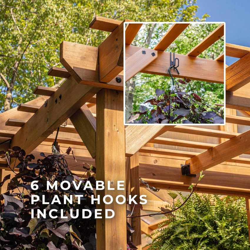 Backyard Discovery Bellerose Traditional Wood Greenhouse, All Cedar, Exterior and Interior Hose Hook-up, PowerPort, Foldable Shelves, Passive and Active Ventilation - Online Shop