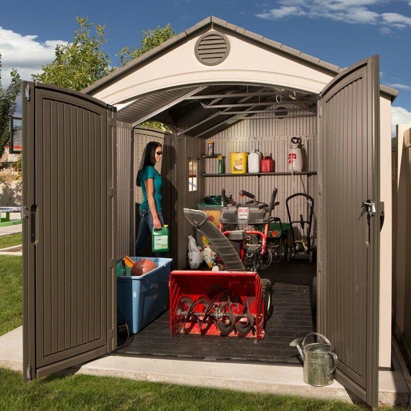 Dual Entry 15 ft. W x 8 ft. D Plastic Storage Shed - Online Shop