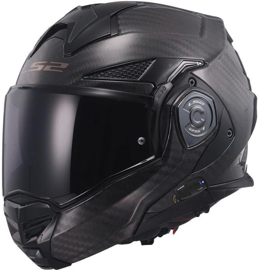 MODULAR MOTORCYCLE BLUETOOTH HELMET LS2 FF901 ADVANT X CARBON Flip Front Dual Visor Touring Motorbike Full Face Crash Helmet with Pre-Fitted LS2 4X Intercom - Online Shop
