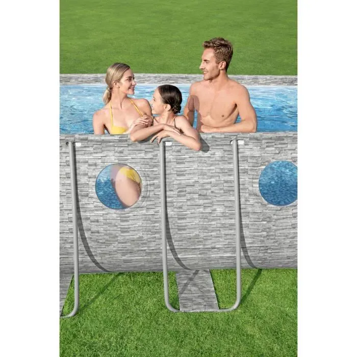 Above Ground Pool Kit - BESTWAY - Power Steel - 549 x 274 x 122 cm - Oval (With filtration pump, ladder, cover) - Online Shop