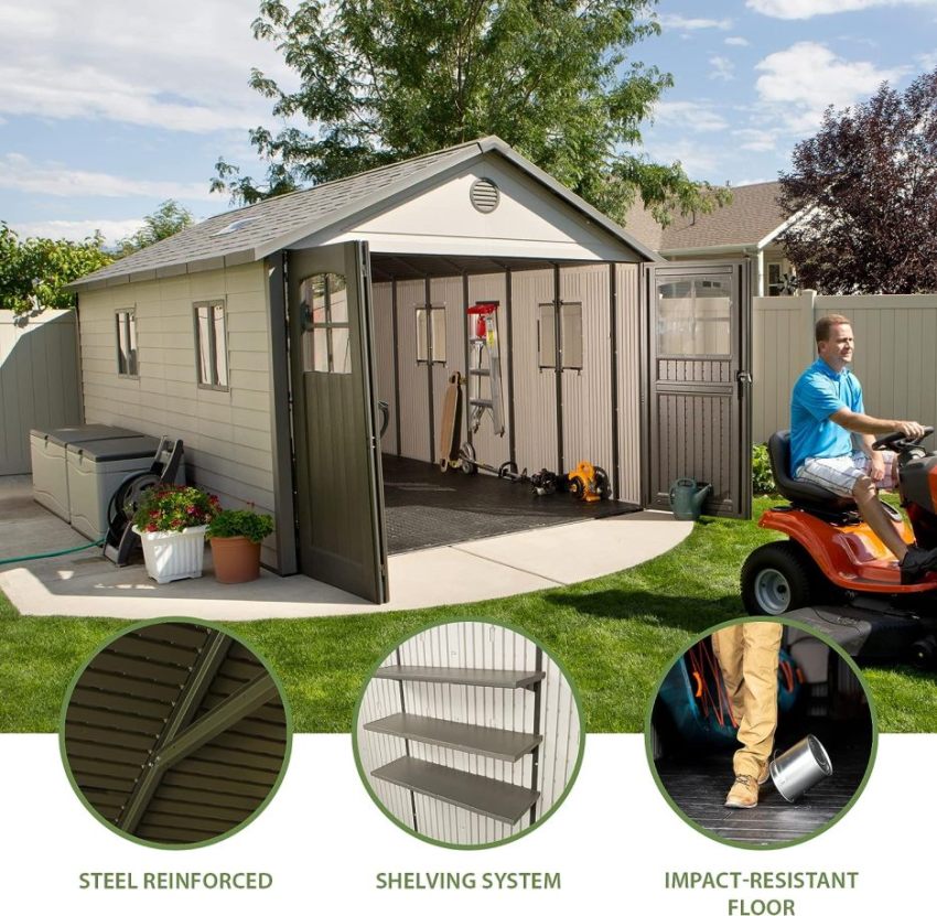 Lifespan 11 x 18.5 feet. Outdoor Storage Shed, 11 x 18.5, Desert Sand - Online Shop