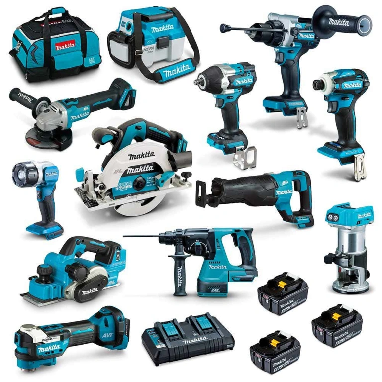 Makita 18V Brushless Cordless Power Tool Combo Kit – Professional 10-12 Piece Set with High-Capacity Li-ion Batteries (DLX1054GX1 / DLX1202TX1) - Online Shop