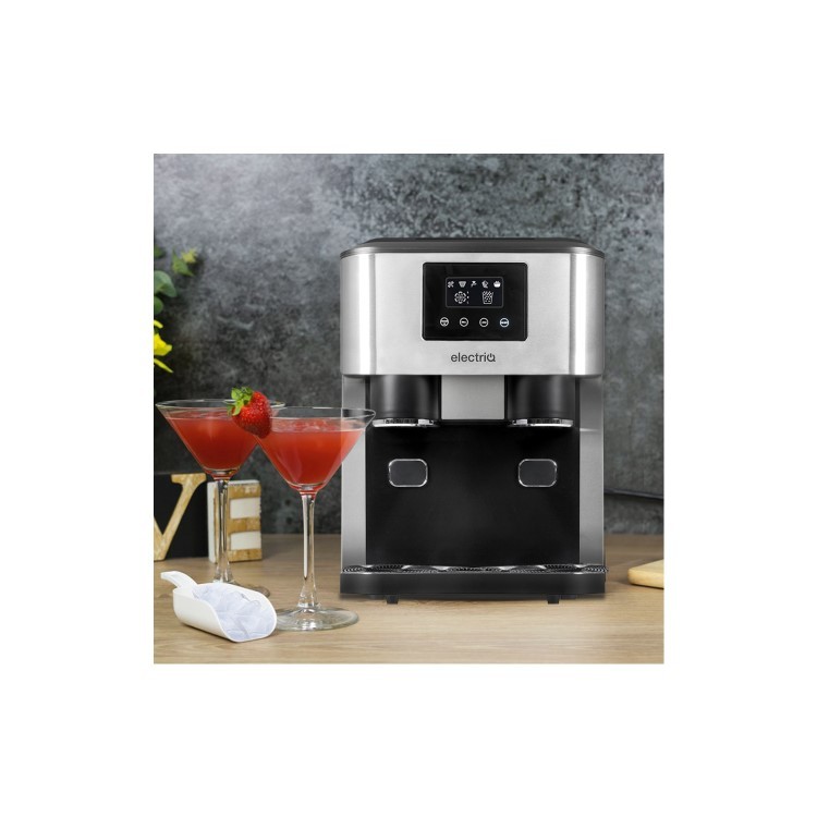 electriQ Countertop Ice Maker with Ice Crusher and Water Dispenser, Stainless Steel/Black - Online Shop