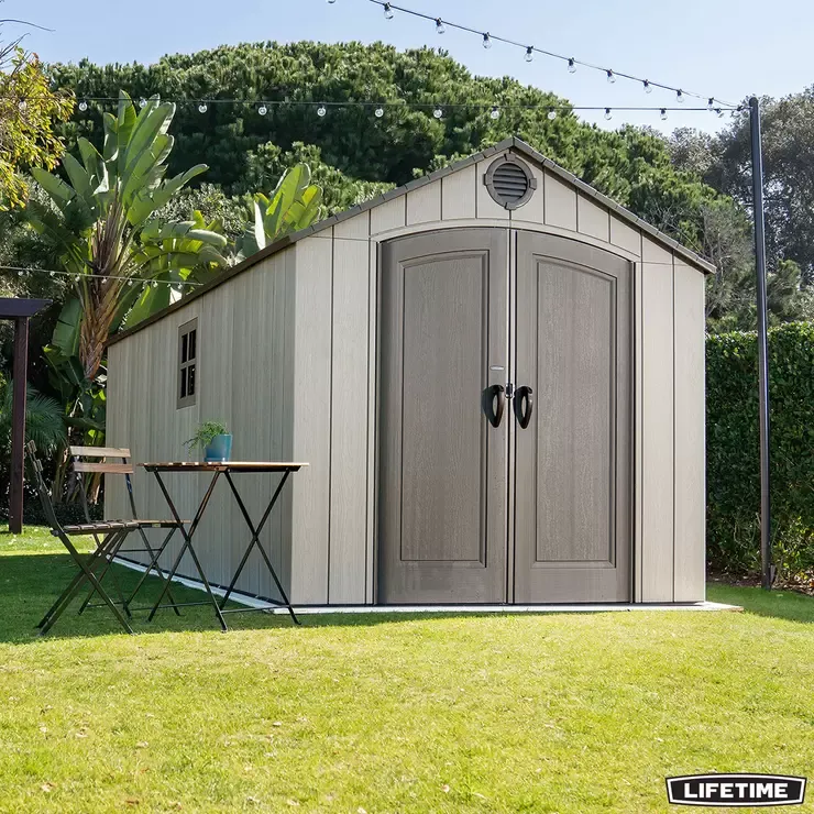 Lifetime 8ft x 17ft 5 (2.4 x 5.3m) Rough Cut Outdoor Storage Shed - Model 60352 - Online Shop
