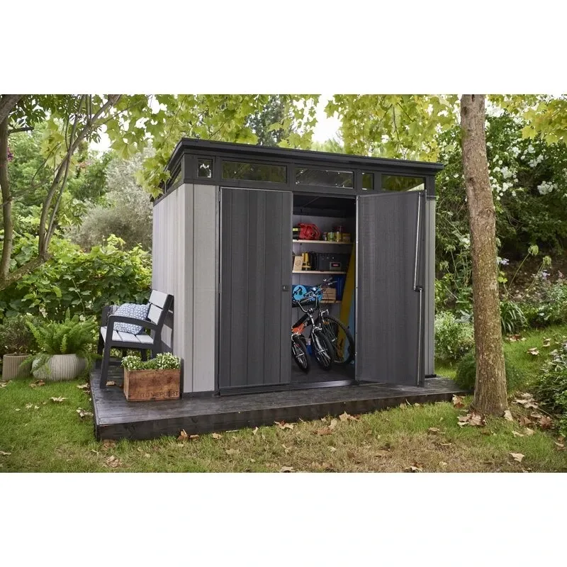 Artisan 9' wide x 7.5' deep plastic storage shed - Online Shop
