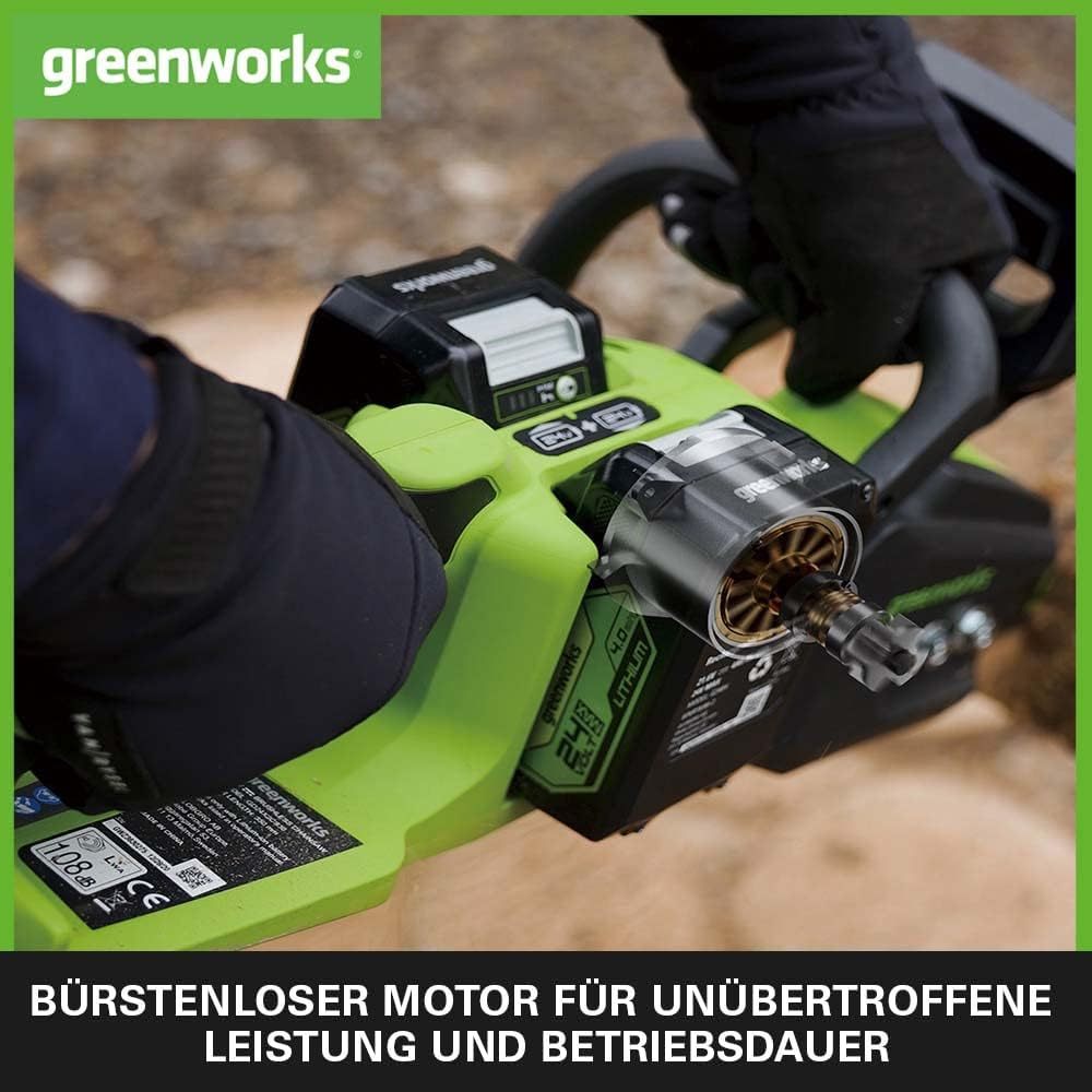 Greenworks 48 V (2 x 24 V) Battery Chainsaw with Brushless Motor GD24X2CS36K4X - Online Shop