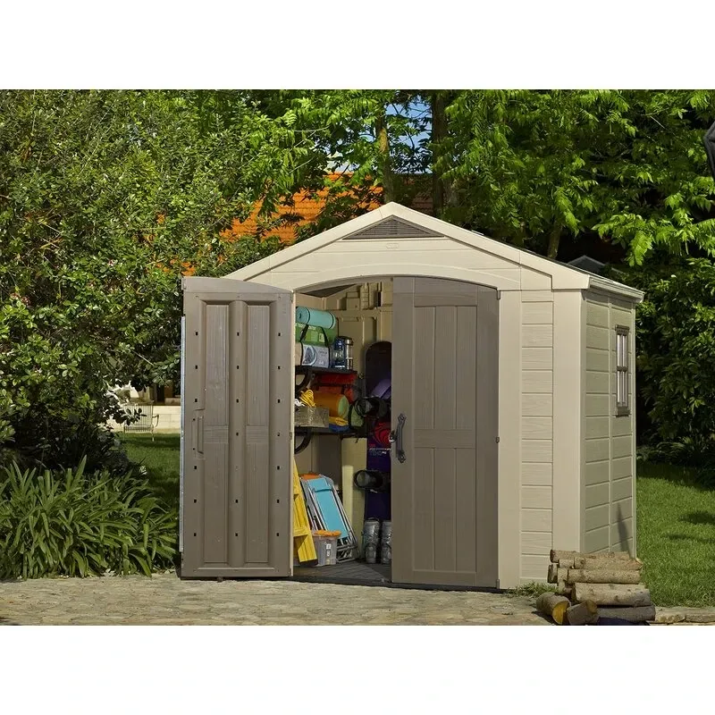 Factor 8 ft wide x 6 ft deep plastic storage shed - Online Shop