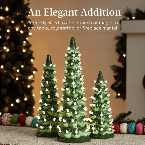 🎁🎄Retro Hand-Painted Tabletop Christmas Trees with Timer (⏰Limited Quantities Available) - Online Shop