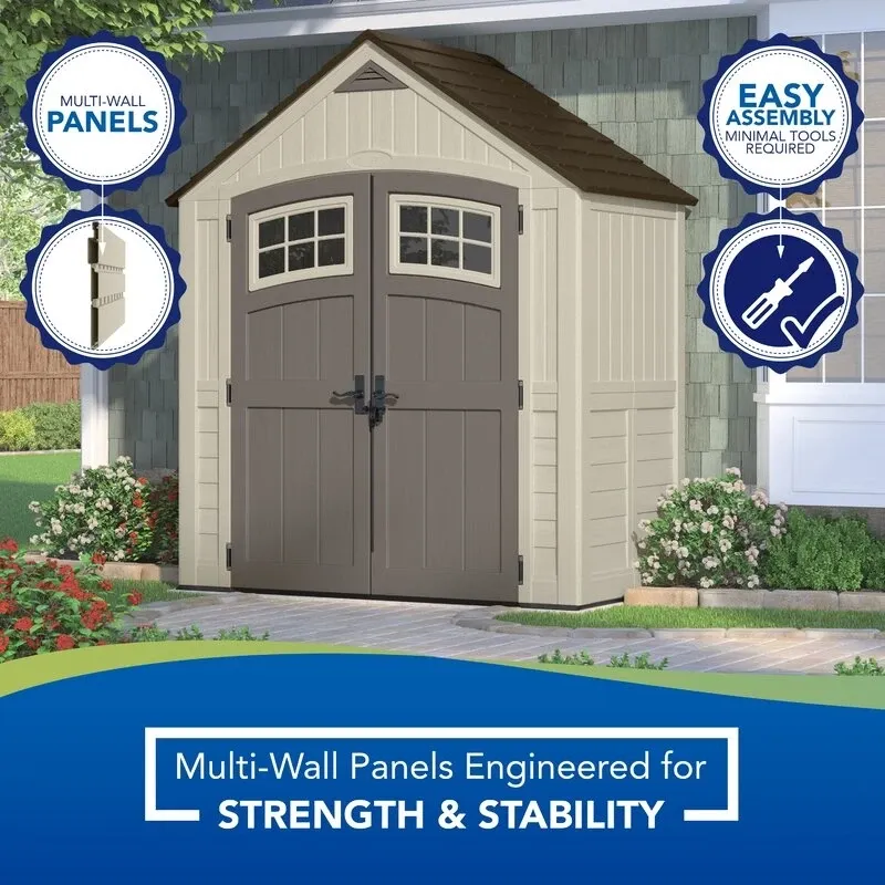 Cascade 7 ft. W x 4 ft. D Plastic Storage Shed - Online Shop