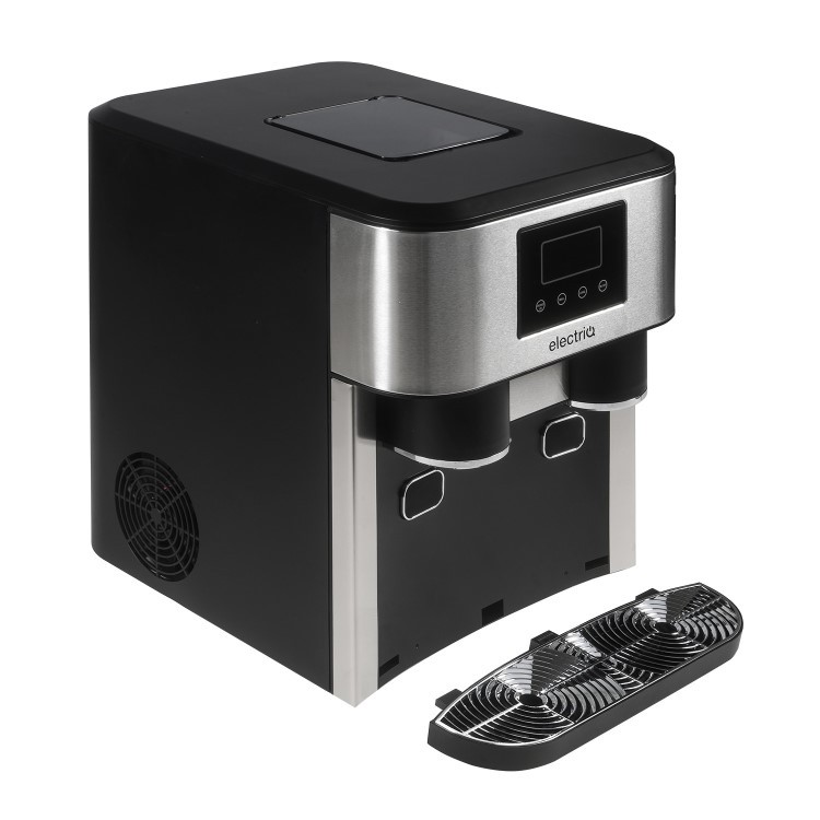 electriQ Countertop Ice Maker with Ice Crusher and Water Dispenser, Stainless Steel/Black - Online Shop