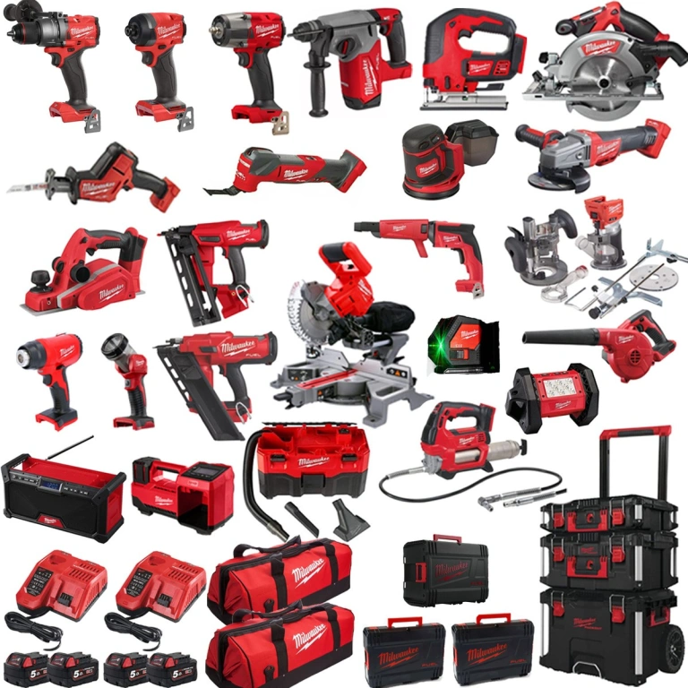 Milwaukee M18 18V Cordless Power Tool Combo Kit – Brushless Set with RedLithium Batteries & Charger (7–25 Piece Options) - Online Shop