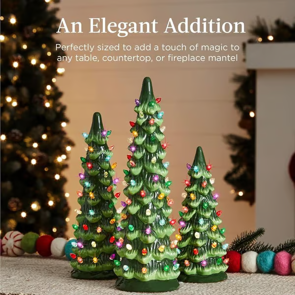 🎁🎄Retro Hand-Painted Tabletop Christmas Trees with Timer (⏰Limited Quantities Available) - Online Shop