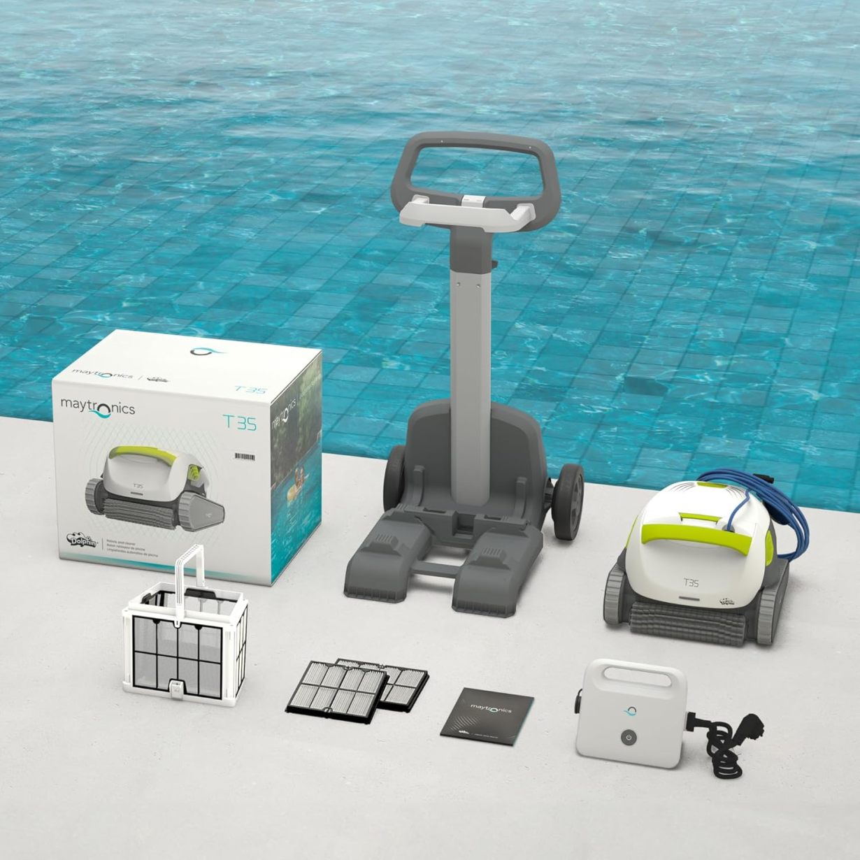 DOLPHIN T35 Electric Pool Cleaner Robot - Wall cleaning, in-ground pool up to 12 m - Online Shop