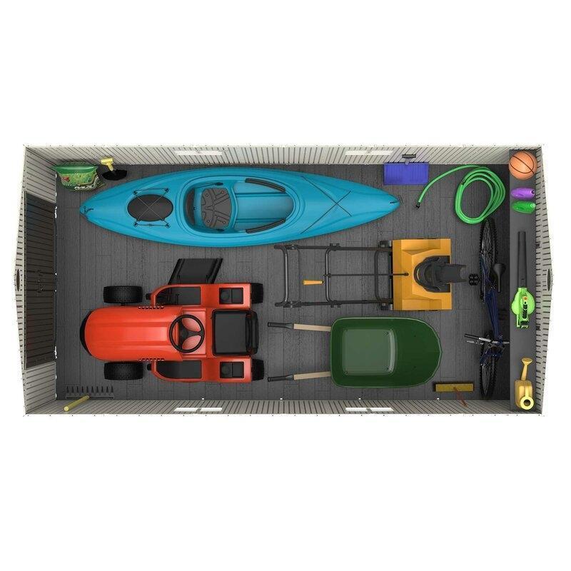 Dual Entry 15 ft. W x 8 ft. D Plastic Storage Shed - Online Shop