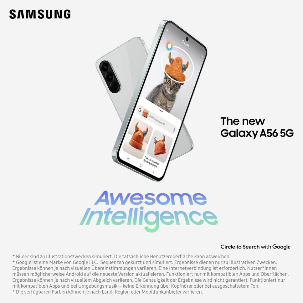 Samsung Galaxy A56 5G AI Smartphone ohne Vertrag - Online Shop