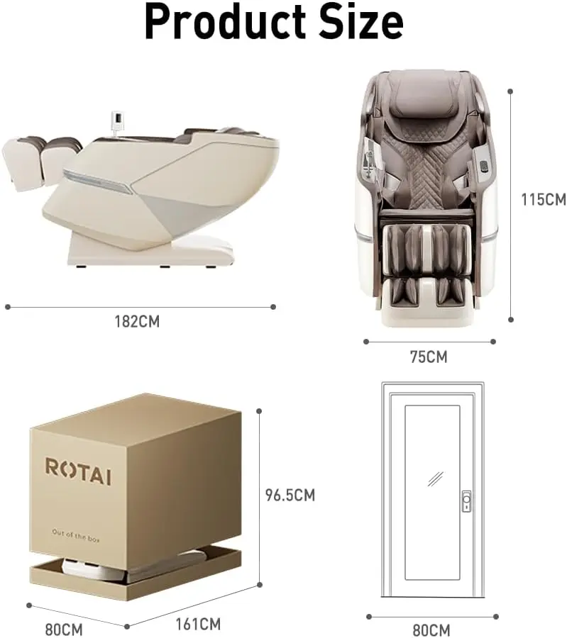 ROTAI Massage Chair. Full Body Zero Gravity SL Track Shiatsu Massage Chair with Heating. Bluetooth. Foot Roller. Calf Kneading Massage - Online Shop