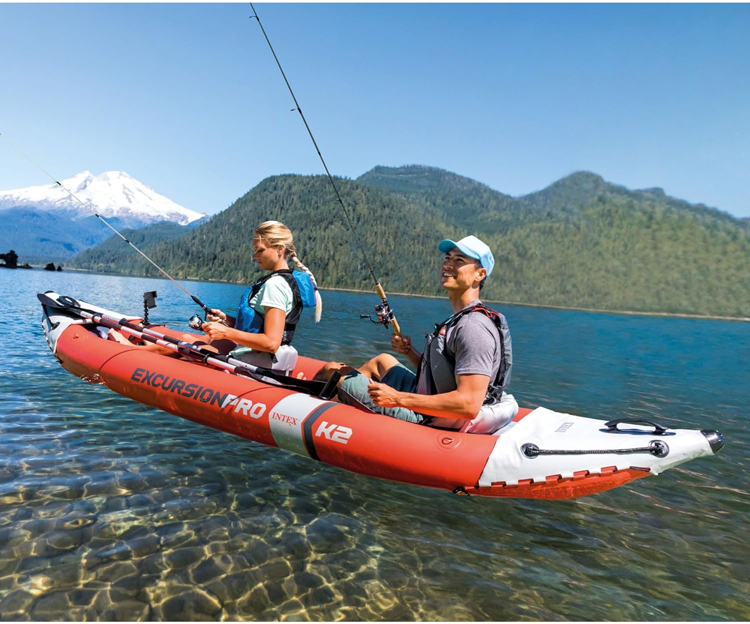Intex 68309EP Excursion Pro K2 Inflatable Kayak Set: Includes Deluxe 86in Kayak Paddles and High-Output Pump – SuperTough PVC – Adjustable Bucket Seat – 2-Person – 400lb Weight Capacity - Online Shop
