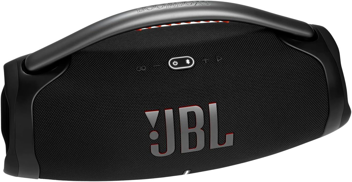 JBL Boombox 3 Black Portable Bluetooth Speaker with Massive Sound, Deepest Bass, IPX7 Waterproof, 24H Playtime, PartyBoost - Online Shop