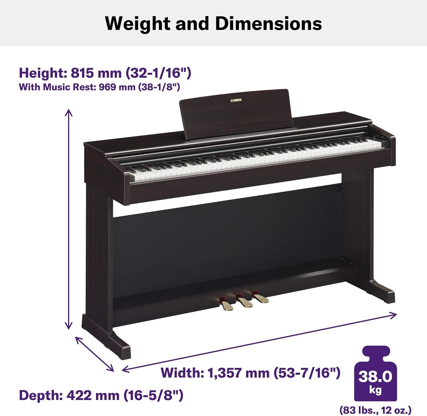 Piano numérique Yamaha ARIUS YDP-145 - Piano classique et élégant pour débutants et amateurs - Online Shop