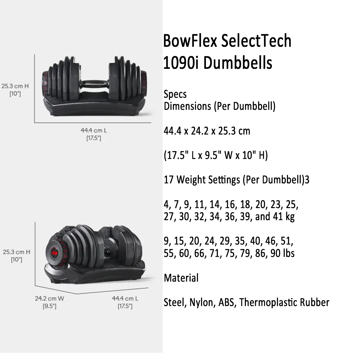 BowFlex SelectTech 1090i Dumbbells 552i Dumbbells - Online Shop
