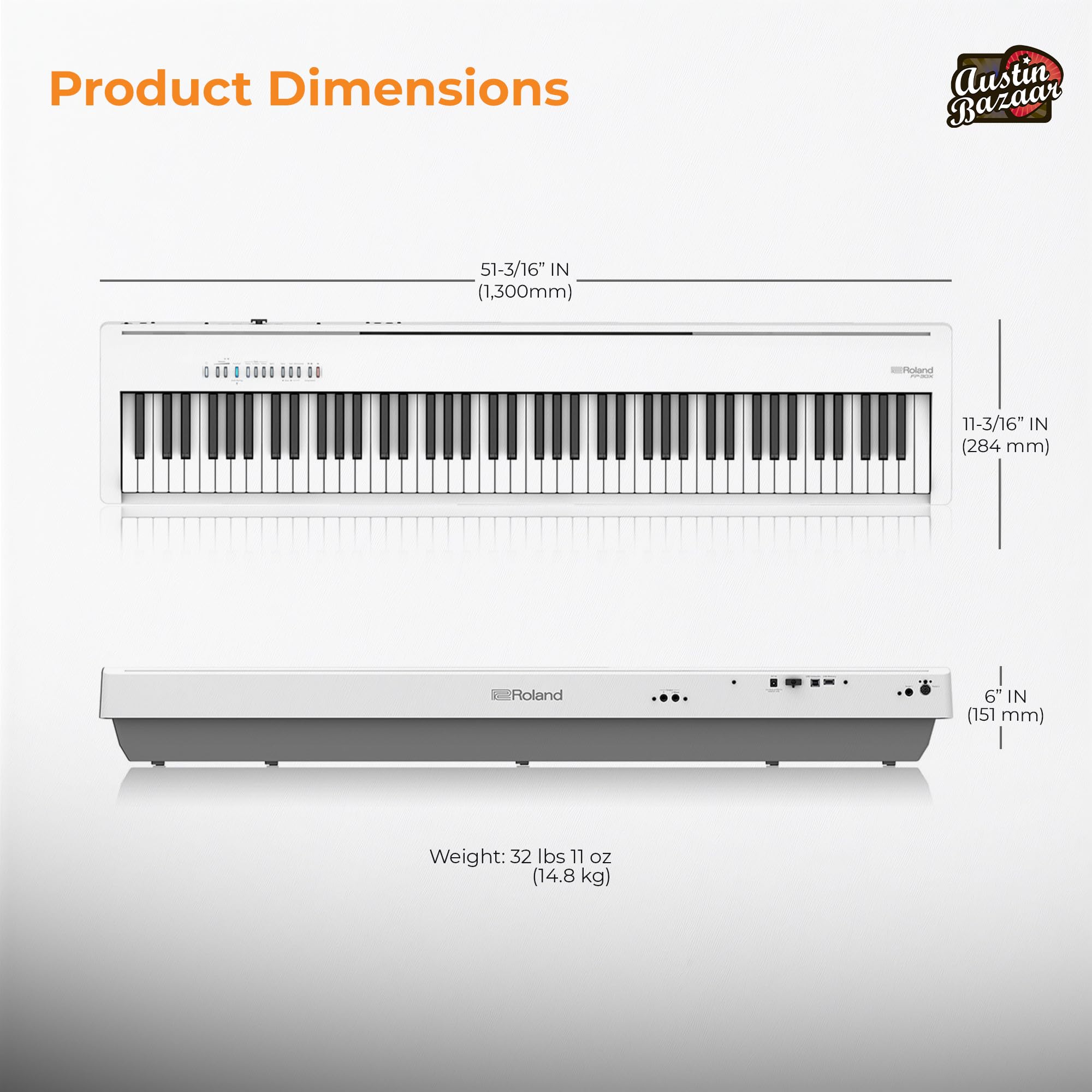 Roland FP-10 Digital Piano - Black Bundle with KSC-FP10 Stand, Bench, Sustain Pedal, Instructional Book, Online Lessons, Instructional DVD, and Austin Bazaar Polishing Cloth - Online Shop