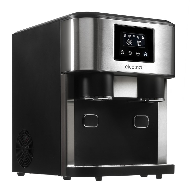 electriQ Countertop Ice Maker with Ice Crusher and Water Dispenser, Stainless Steel/Black - Online Shop
