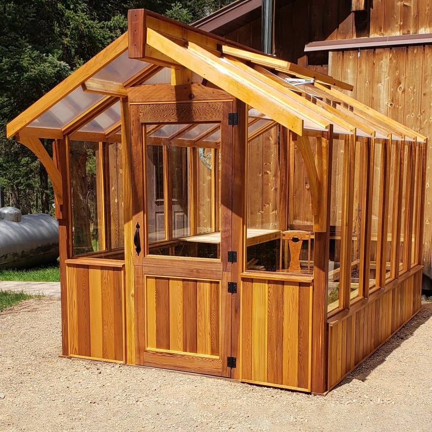 Western Red Cedar 8'x 12' Meridian Greenhouse - Online Shop