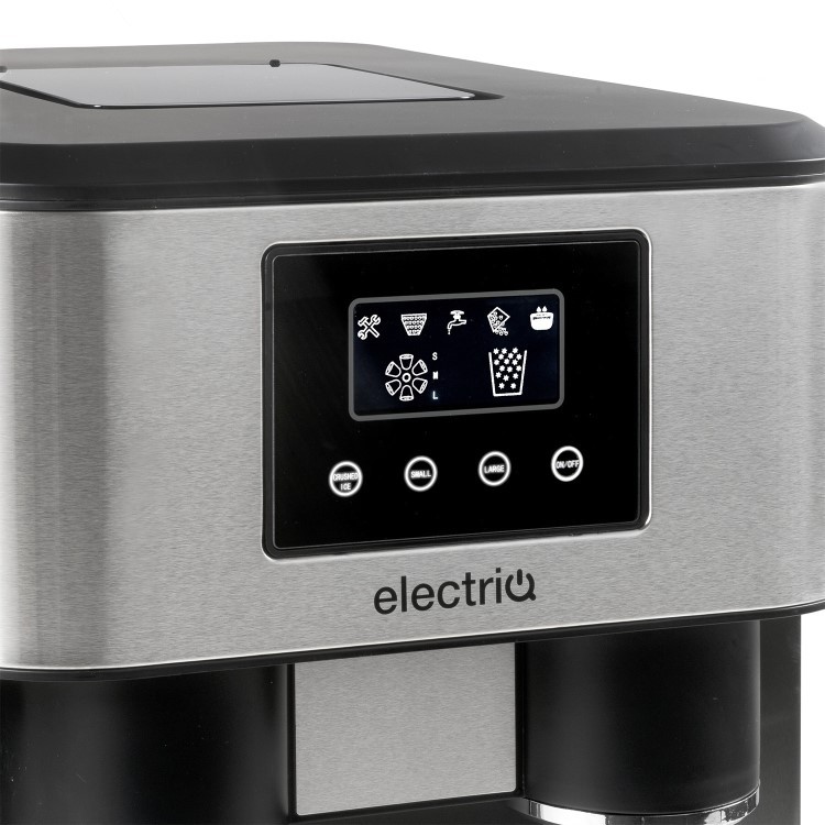 electriQ Countertop Ice Maker with Ice Crusher and Water Dispenser, Stainless Steel/Black - Online Shop