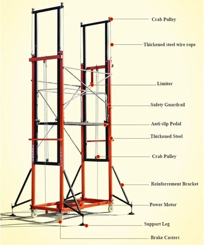 Foldable Electric Lift Scaffolding (Load 500Kg) - Online Shop