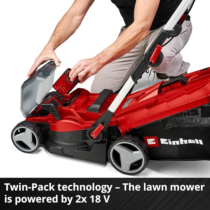 Power X-Change RASARRO 36/34 Cordless Lawnmower With Battery (x2) And Charger (x2) - 36V, 34cm Cutting Width, 30L Grass Box, 5 Cut Heights - Battery Lawn Mower For Lawns Up To 300m² - Online Shop