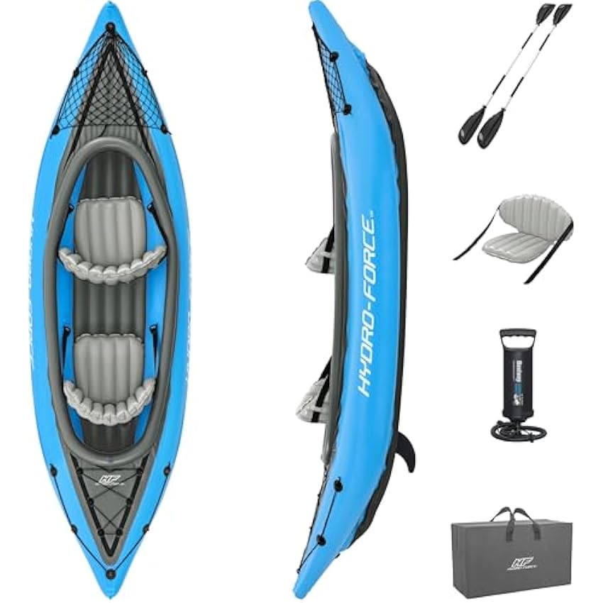 Bestway Hydro Force Inflatable Kayak Set | Includes Seat, Paddle, Hand Pump, Storage Carry Bag | Great for Adults, Kids and Families - Online Shop