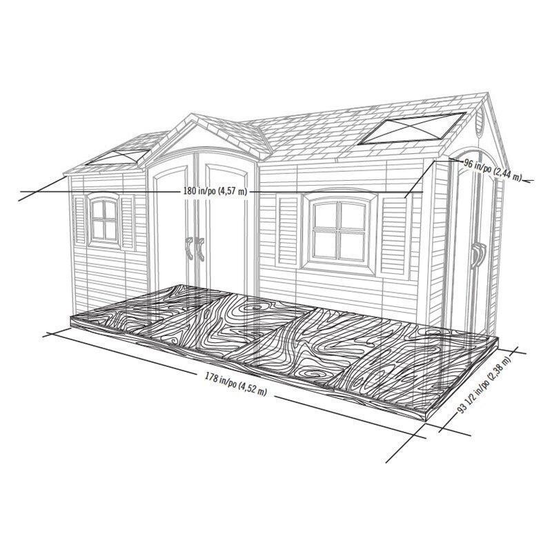 Dual Entry 15 ft. W x 8 ft. D Plastic Storage Shed - Online Shop